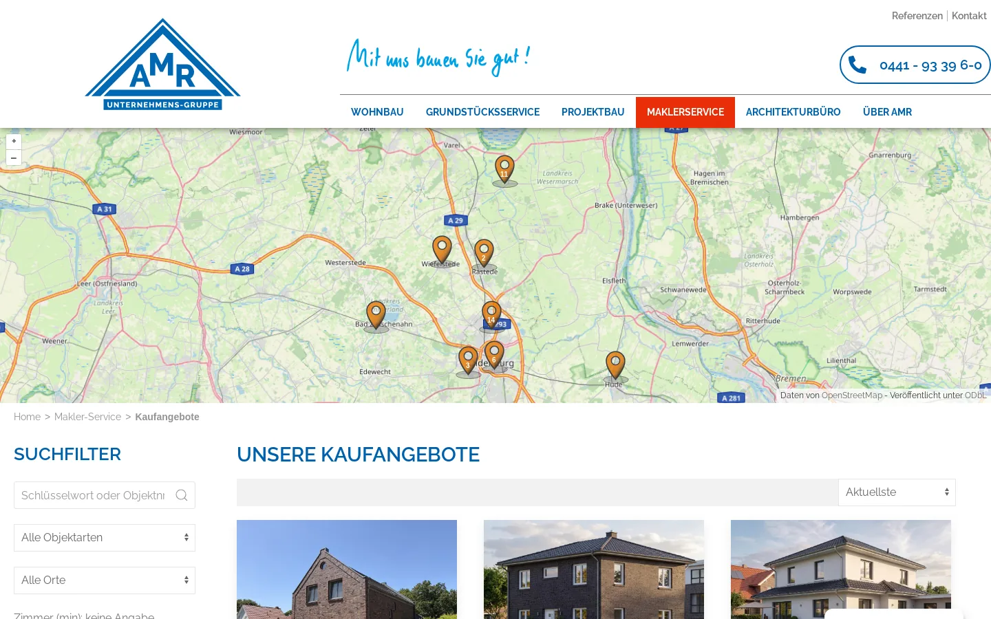 Kaufangebote von AMR Wohnbau mit Kartenansicht