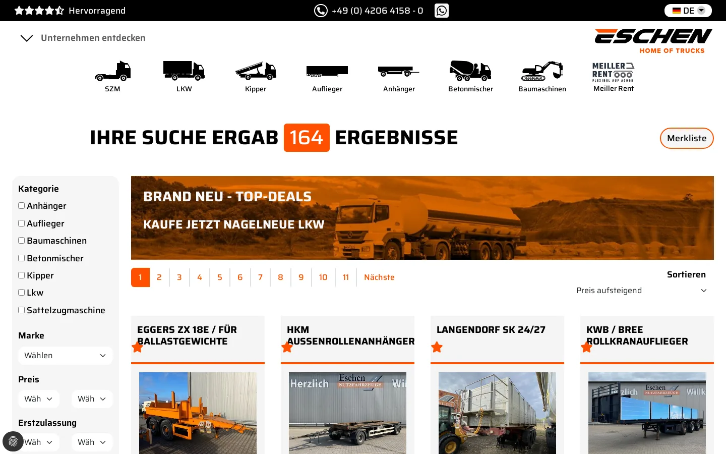 Fahrzeugsuche von Eschen Nutzfahrzeuge